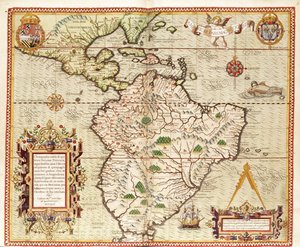 Mapa da América Central e do Sul, de &39;Americae Tertia Pars ..&39;, 1562